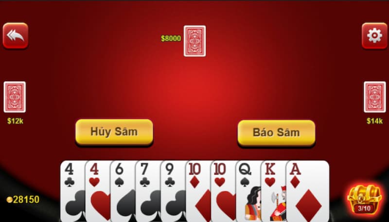 Sâm đổi thưởng online sử dụng bộ bài Tây với 52 lá